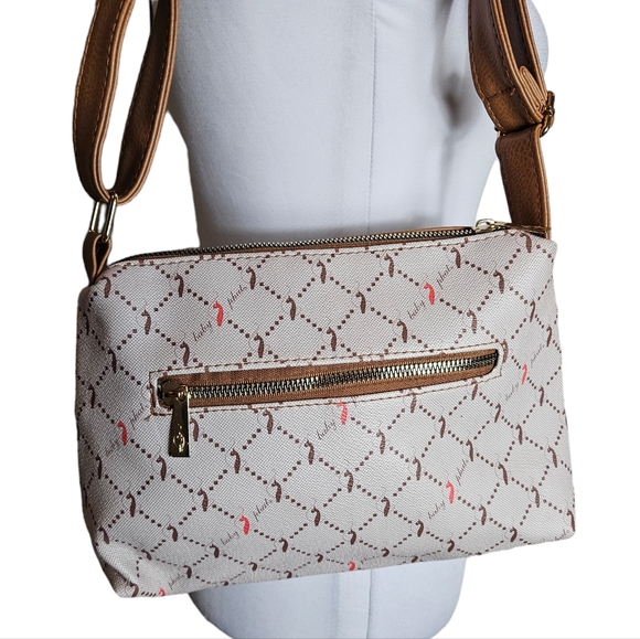 Baby Phat Tan Crossbody Purse Adjustable Strap Cat Spellout Logo Y2K Celebrity - Picture 4 of 15